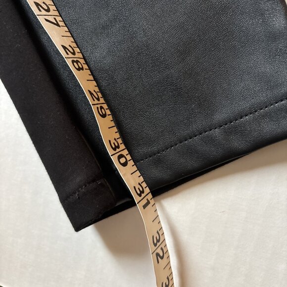White House Black Market Black Leggings With Faux Leather Size 14L The Leggings - Picture 6 of 8